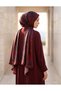 Burgundy Viscose Blend Shawl - 4