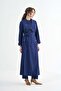 Belted Double-Breasted Overcoat - Navy - 3