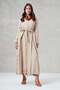 Belted Zip-Front Linen Overcoat - Beige