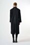 Double-Breasted Long Coat - Black - 3