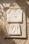 Pink Bow Patterned Double Ribbed 100% Cotton Baby Girl Set 3-6-9 Months - 5