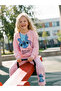 Özmarka New Season Pink Glitter Printed Girls' Sweatshirt