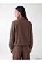 Two Mt Shop Quality Lcw Modest Brown Plain Loose & Baggy Women's Jacket - 4