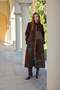 Long Patchwork Coat - Brown - 2