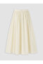 Özmarka New Season White Flared Skirt with Elastic Waist - 7