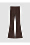 Xside Brown High Waist Spanish Leg Women's Leggings - 7
