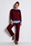 Comfortable Flexible Modal Top and Bottom Set Lby0007 Bordo