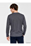 Ozmarka New Season Gray Henley Collar Long Sleeve Men's Pajama Top - 4