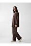 Özmarka New Season Brown Soft Touch Women's Sweatpants with Elastic Waist