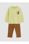 Two Mt Shop Quality Lcw Baby Green Printed Baby Boy Sweatshirt and Sweatpants