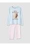 Rmz Gi̇yi̇m Farkiyla Zero Roba Collar Printed Girls' Pajama Set - 3