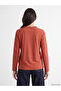 Two Mt Shop Quality Brown Combed Cotton Plain Tie Collar Long Sleeve Women's Blouse - 4