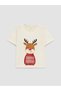 Lcw Baby Ecru Deer Printed Baby Boy T-Shirt and Shorts Set - 3