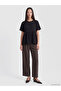 Alita City with a Difference in Color, Lcw Curve Black Plain Oval Neck Short Sleeve Women's Blouse - 2