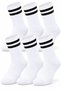 6 Pairs of Cotton Sports Socks 40-44 Women Men Unisex Long Socks Black White Striped and Solid Casual Socks