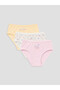 Özmarka New Season Ecru Printed Girls' Panties 3-Piece Set - 6