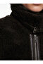 Vizyon New Season Brown Stand Collar Women's Plush Vest - 3