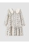 Seray New Season Pink Baby Collar Floral Girl's Dress - 3