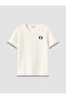 Two Mt Shop Quality Ecru Oval Collar Embroidered Girls' T-Shirt