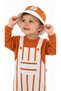 Striped Pocket Detailed Salopet, Stretchy Fabric Sweatshirt and Safari Hat 3-Piece Baby Boy Set - 5