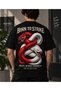 Back Printed Snake Pattern Regular Fit T-Shirt