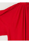 Özmarka New Season Red High Neck Gathered Blouse - 3