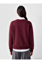Alita City Lcw Everyday Burgundy Soft Touch Women's Sweatshirt with a Difference - 4