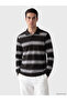 Esvab • Modern & Distinctive Devrik Roba Collar Striped Men's Sweatshirt
