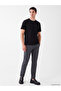 Vizyon New Season Black Crew Neck Combed Cotton Men's T-Shirt - 2