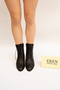 7015 Eren Shoes&Bag Genuine Leather Lace-Up Detailed Zippered Daily Comfortable Stylish Low Heeled Women's Boots Real Leather Black - 8
