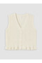 Two Mt Shop Quality Lcw Kids Ecru V-Neck Girls' Knitwear Vest