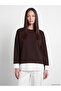 Two Mt Shop Quality Lcw Everyday Brown Oversize Soft Touch Women's Sweatshirt - 2