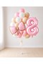 -8- Age Retro Pink Bow Sea Sand Pink White Balloon Bunch