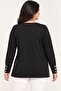 Women's Plus Size 100% Viscose V-Neck Long Sleeve Natural Button Detailed Blouse - 3