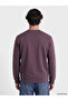 Vizyon New Season Plum Color Crew Neck Men's Thick Sweatshirt - 4