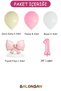 -1- Vintage Retro Pink Bow Sea Sand Pink White Balloon Bunch - 2
