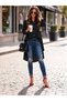 Women's long sleeve collared button-down asymmetrical detail long aerobin shirt blouse - 4