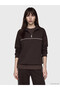Brown soft touch Oversized women's sweatshirt tunic - 2
