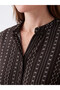 Peak New Season Brown Collared Patterned Blouse - 3
