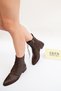 7015 Eren Shoes&Bag Genuine Leather Lace-Up Detailed Zippered Daily Comfortable Stylish Low Heeled Women's Boots Real Leather Brown - 4