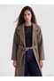 Gencc Quality Xside Brown Double-Breasted Collar Belted Women's Cashmere Coat - 2