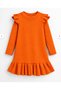 Baby Girl Child Ruffle Ribbed Dress Long Sleeve Casual Stylish Dress %100 Cotton - 2