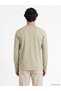 Vizyon New Season Green Crew Neck Long Sleeve Combed Cotton Men's T-Shirt - 4