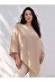 Alita City Lcw Curve Beige Knitwear Plain Women's Poncho with a Difference