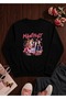 Black Color Oversize "You Are the Main Character" Design Printed Unisex Sweatshirt - 2