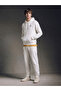 Özmarka New Season Ecru Embroidered Men's Hoodie - 4