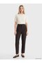 Brown High Waist Slim Fit Women's Trousers