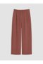 Alita City Lcw Comfort Brown Wide Leg Pleated Women's Fabric Trousers with a Difference - 5