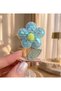 Set of 2 Pompom Sequined Floral Swinging Clips with Buckle - 2