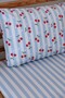 Blue Striped Cherry Elastic Sheet Set (80X160+15)- Merry Cherry - 4